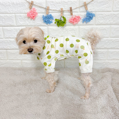春夏向けの犬用洋服、おしゃれで可愛いフルーツ柄ドッグウェア。防蚊機能＆虫よけ対策◎。汚れ防止＆抜け毛対策に最適。伸縮性があり快適な着心地で、小型犬の部屋着やお散歩にもぴったり。