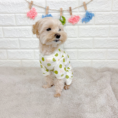 春夏向けの犬用洋服、おしゃれで可愛いフルーツ柄ドッグウェア。防蚊機能＆虫よけ対策◎。汚れ防止＆抜け毛対策に最適。伸縮性があり快適な着心地で、小型犬の部屋着やお散歩にもぴったり。