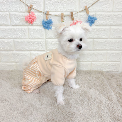 術後ケアに最適な犬用洋服、おしゃれで可愛いくまモチーフ術後服ドッグウェア。お腹をしっかりカバーし傷口を保護。防寒・汚れ防止・抜け毛対策も◎。小型犬にもおすすめの快適デザイン。