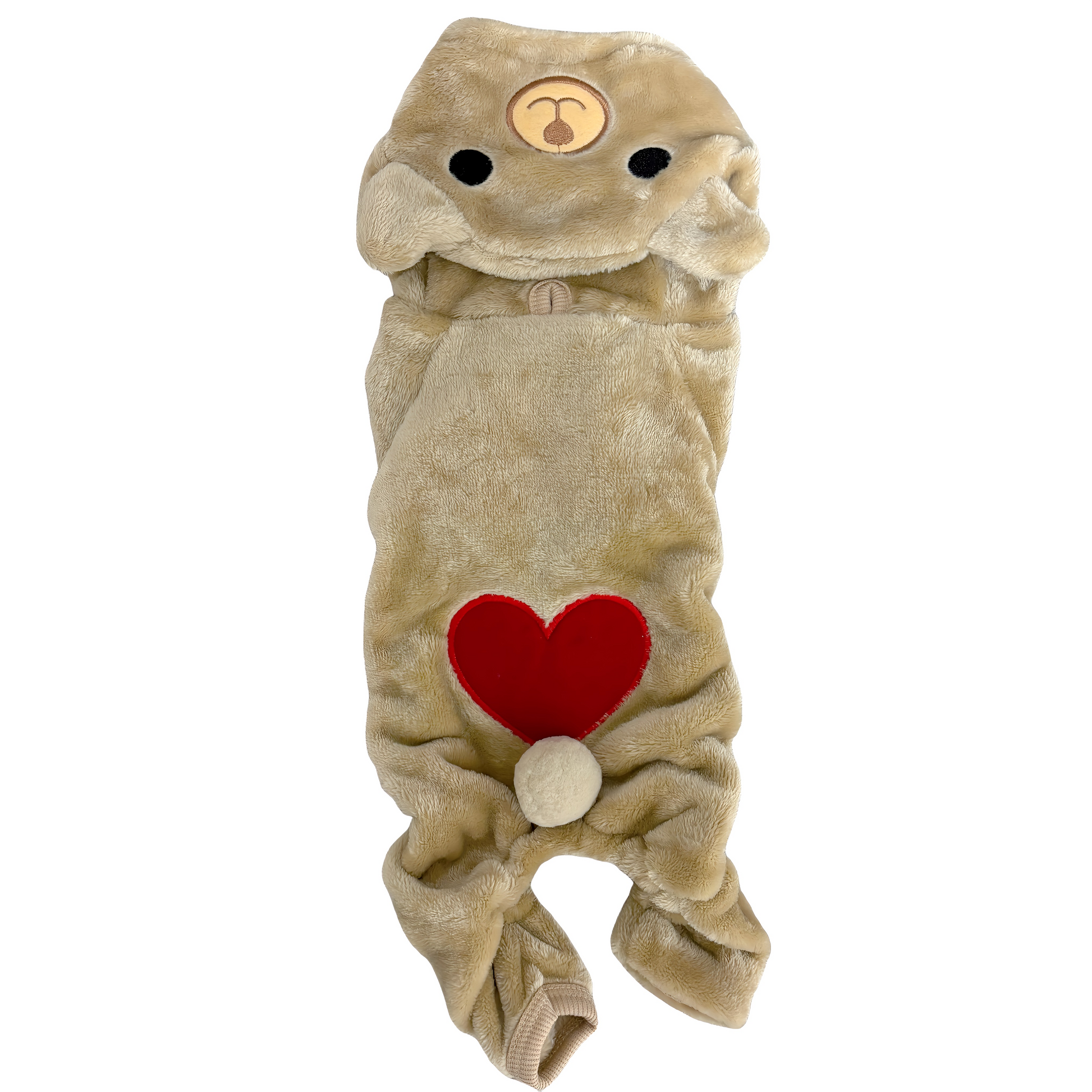 冬向けの犬用洋服、ふわふわで暖かいクマさん着ぐるみドッグウェア。防寒対策◎。汚れ防止＆抜け毛対策に最適。おしゃれで可愛いデザインが小型犬のお散歩や部屋着にもぴったり。