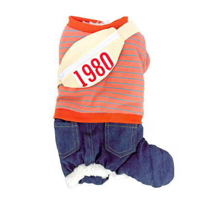 秋冬向けの犬用洋服、ふわふわで暖かいウエストポーチ付きドッグウェア。防寒・汚れ防止・抜け毛対策◎。前ボタン仕様で着脱簡単、小型犬にも快適なおしゃれなデザイン。