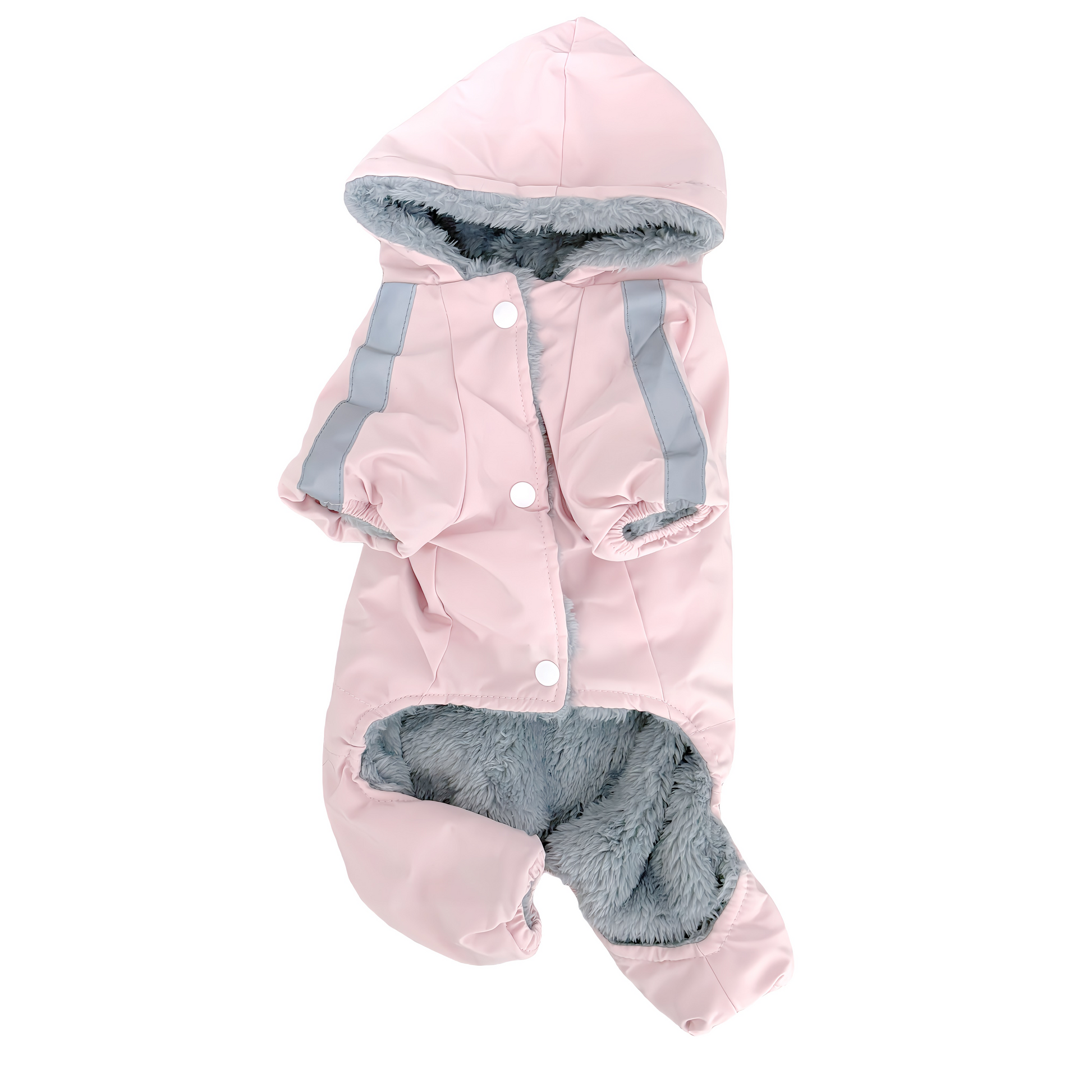 冬向けの犬用洋服、暖かいダウンジャケット風ドッグウェア。もこもこ裏地で防寒対策◎。汚れ防止＆抜け毛対策に最適。反射テープ付きで夜間のお散歩も安心な小型犬向けデザイン。