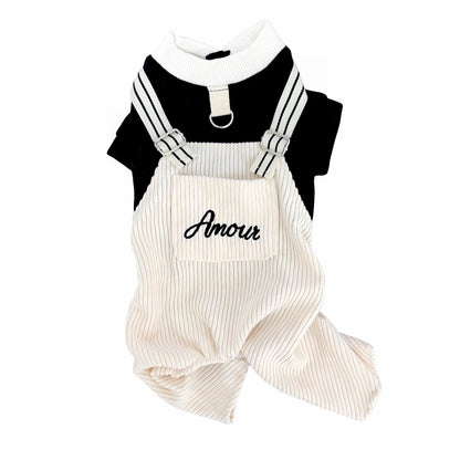 春秋向けの小型犬用おしゃれなロンパース