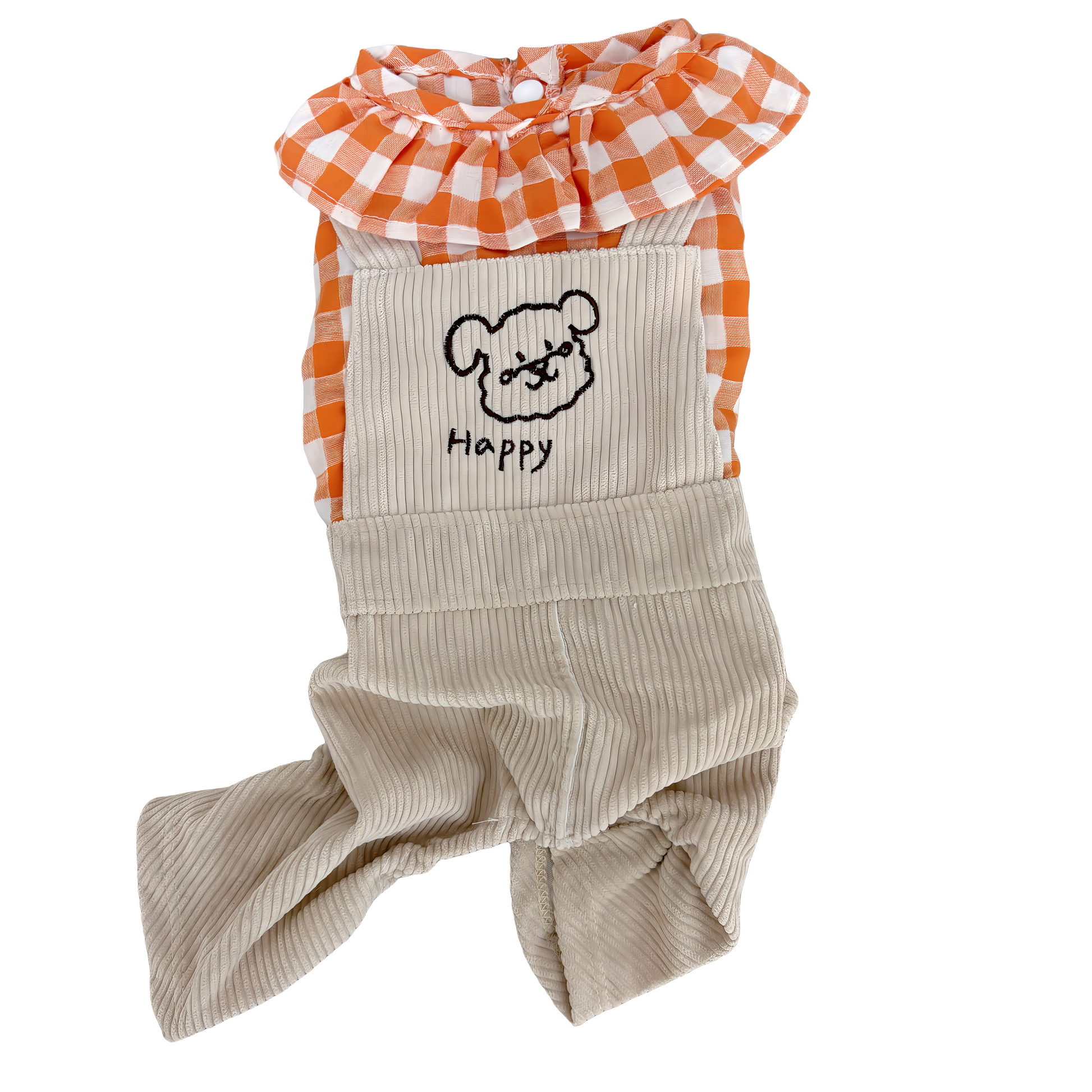 春・夏・秋向けの犬用洋服、おしゃれで可愛いチェック柄ドッグウェア。防蚊・紫外線対策◎。汚れ防止＆抜け毛対策に最適。前ボタン仕様で着脱簡単、小型犬にも快適なリラックスウェア。