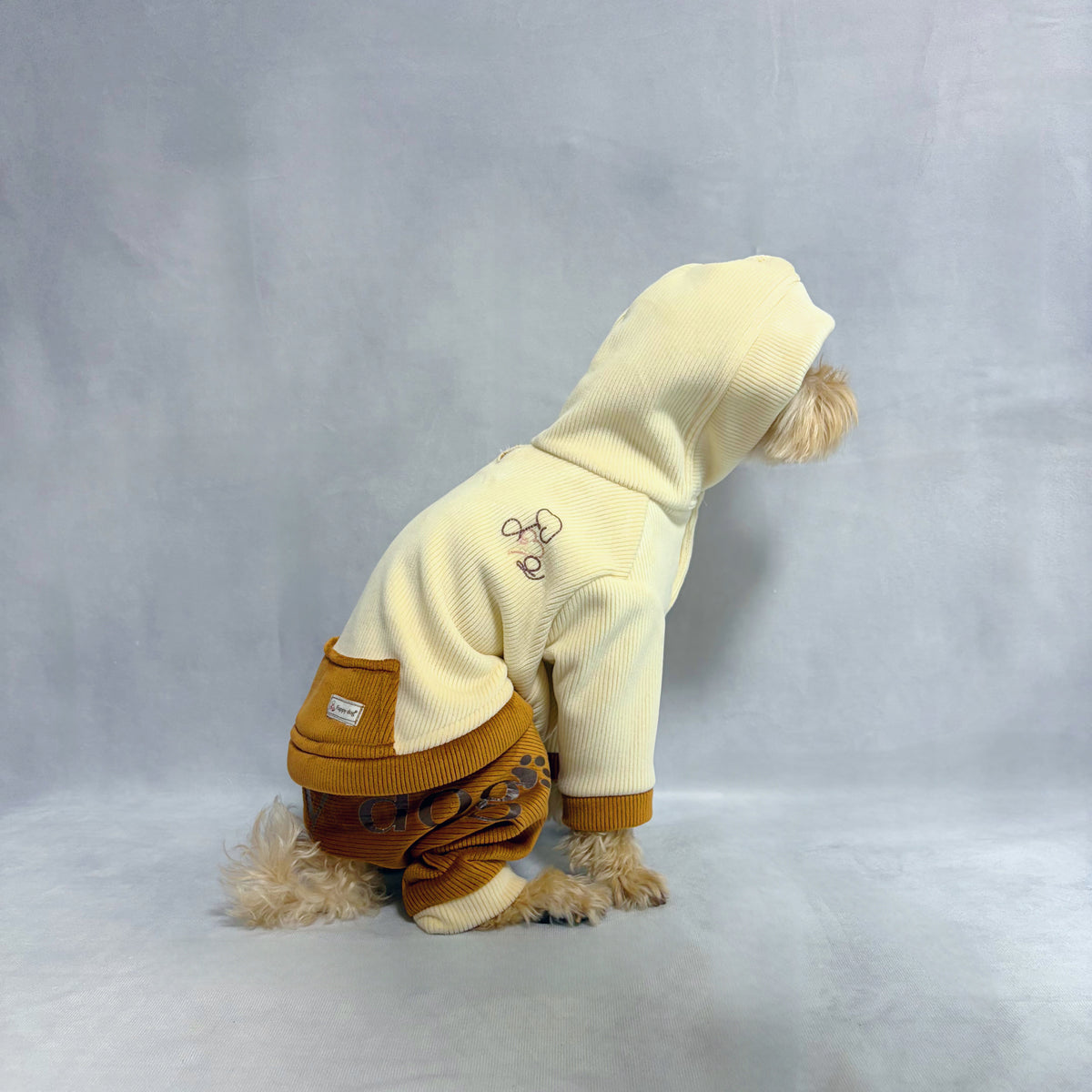 お洒落なコーデュロイ風あったか生地Hoodie Cord Matching cloth Romper