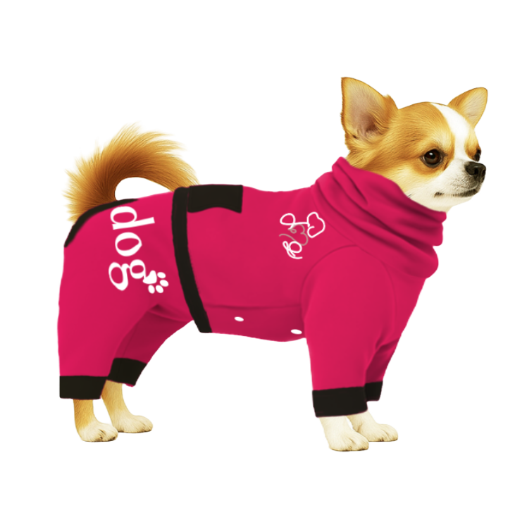 【ハイネックタイプ】スウェット生地-ショッキングピンク×ブラック