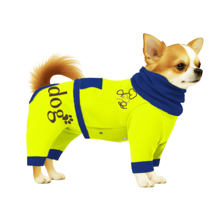 【ハイネックタイプ】スウェット生地-イエロー×ブルー