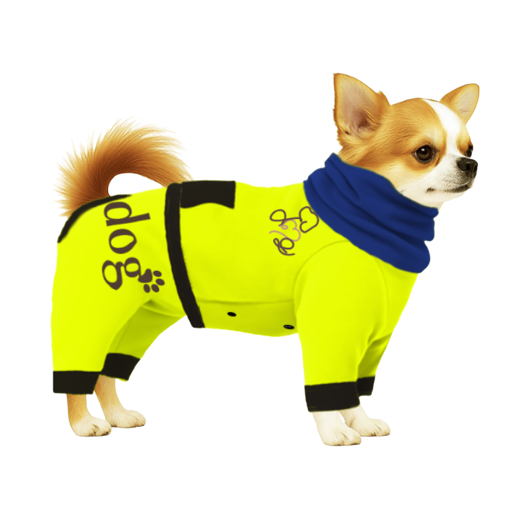 【ハイネックタイプ】スウェット生地-イエロー×ブラック×ブルー