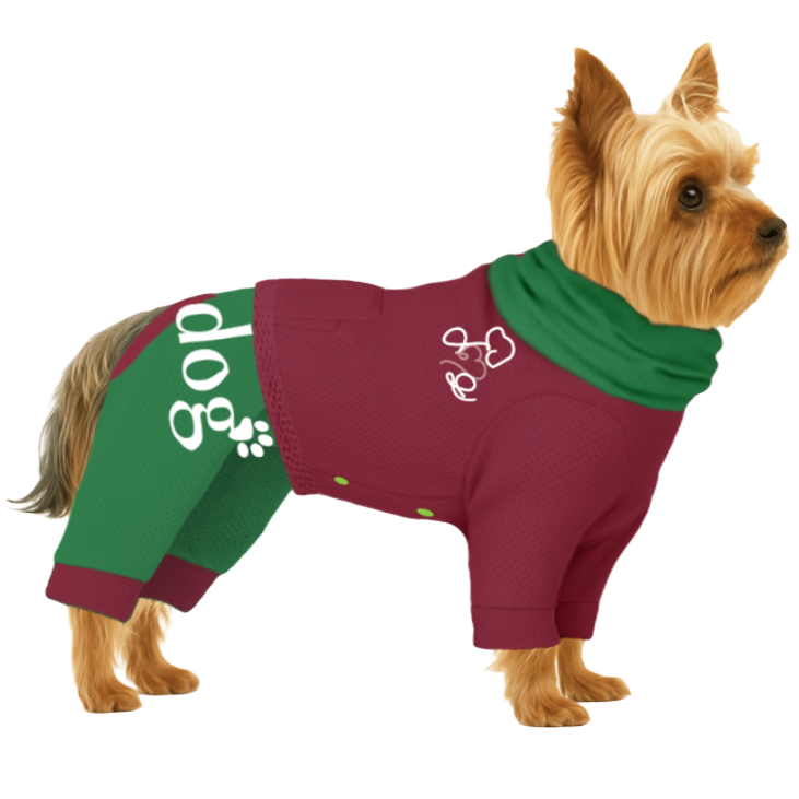 【ハイネックタイプ】メッシュ生地(吸水速乾・遮熱・UV)-レッド×グリーン