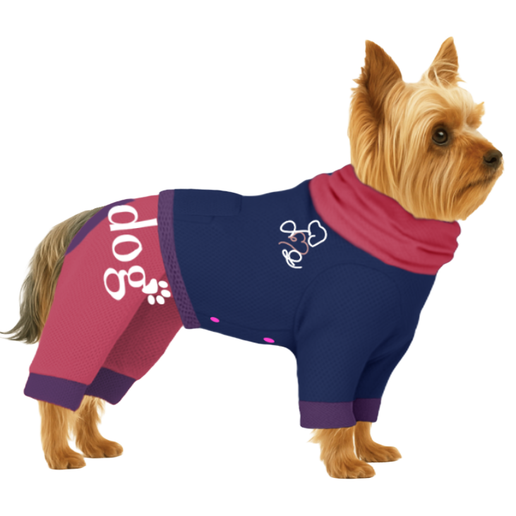 【ハイネックタイプ】メッシュ生地(吸水速乾・遮熱・UV)-ピンク×ブルー×パープル