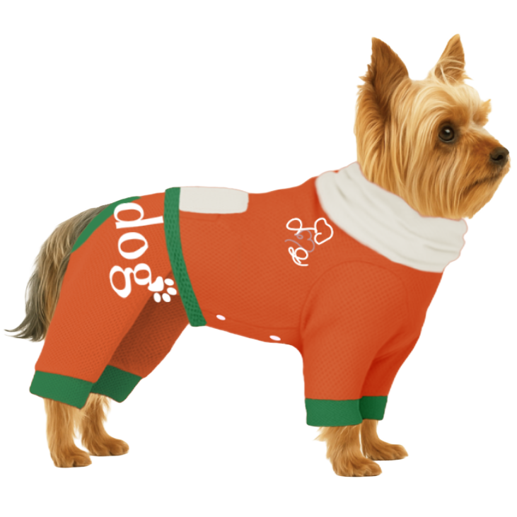 【ハイネックタイプ】メッシュ生地(吸水速乾・遮熱・UV)-オレンジ×オフホワイト×グリーン