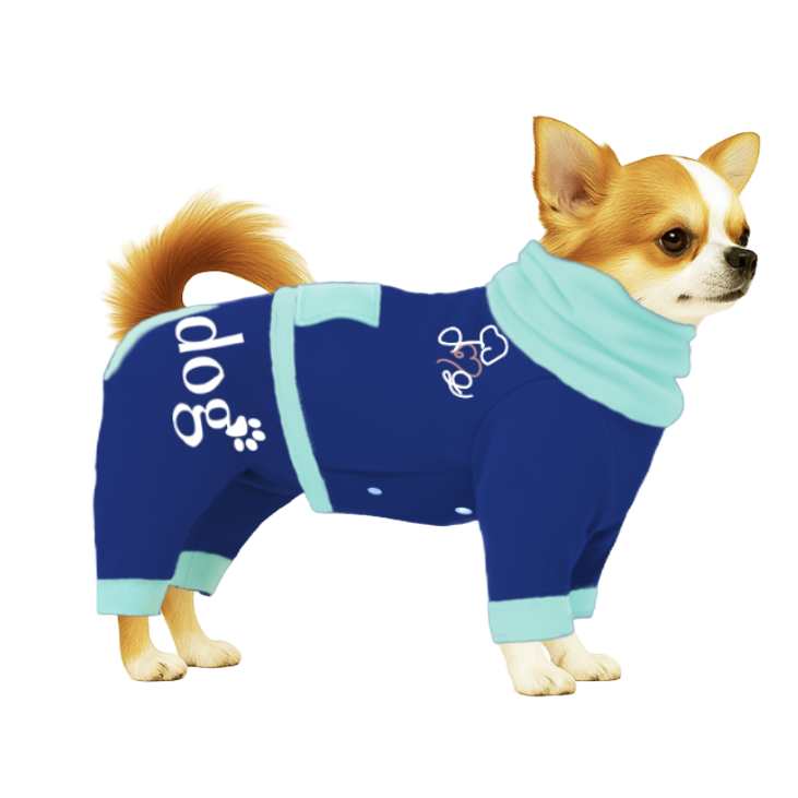 【ハイネックタイプ】スウェット生地-ブルー×ライトブルー