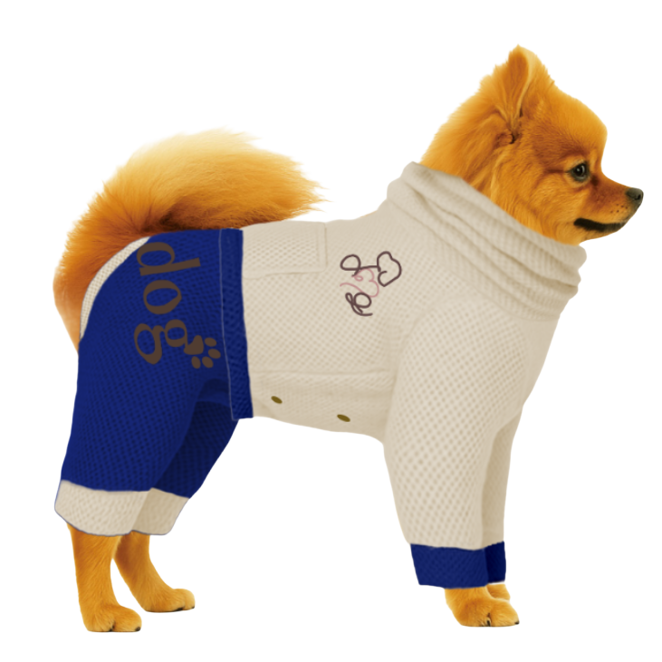 【ハイネックタイプ】メッシュ生地-ベージュ×ブルー