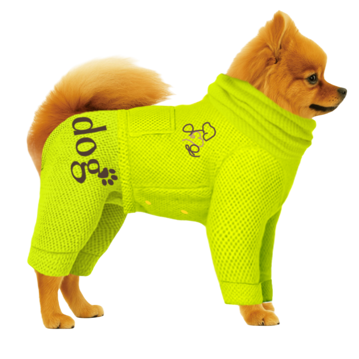 【ハイネックタイプ】メッシュ生地-蛍光イエロー