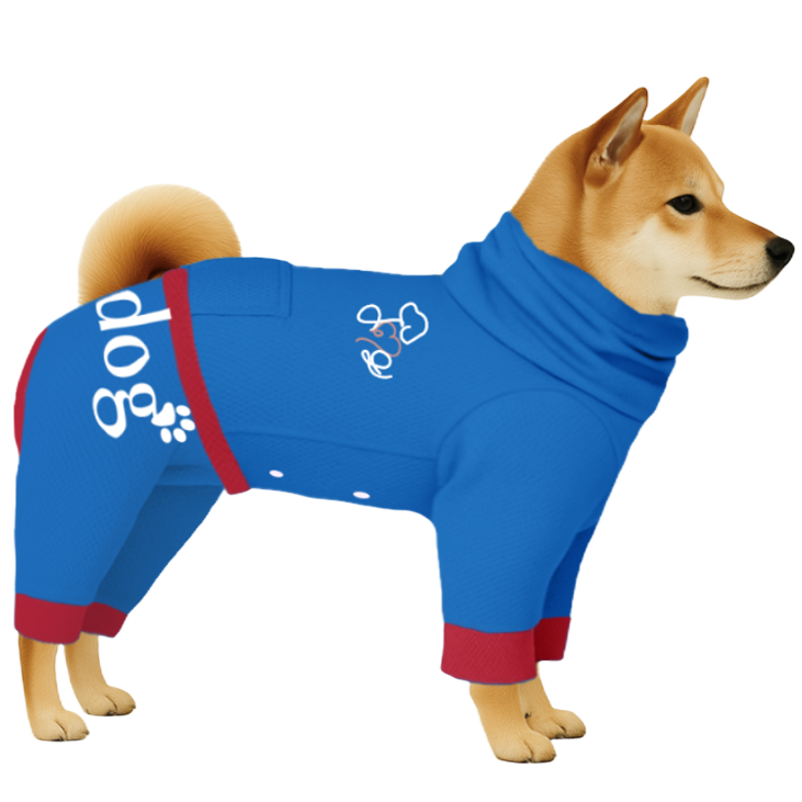 【ハイネックタイプ】遮熱生地-ブルー×レッド