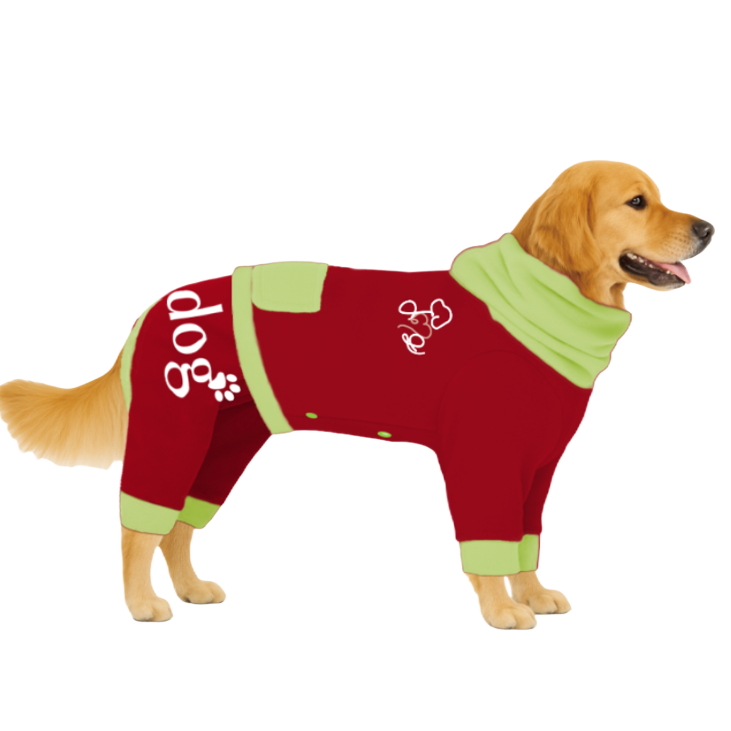 【ハイネックタイプ】防汚生地-レッド×ライトグリーン