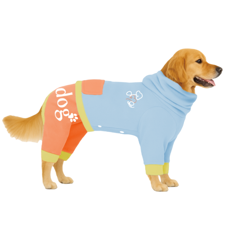 【ハイネックタイプ】防汚生地-ベビーブルー×ライトオレンジ×ライトイエロー