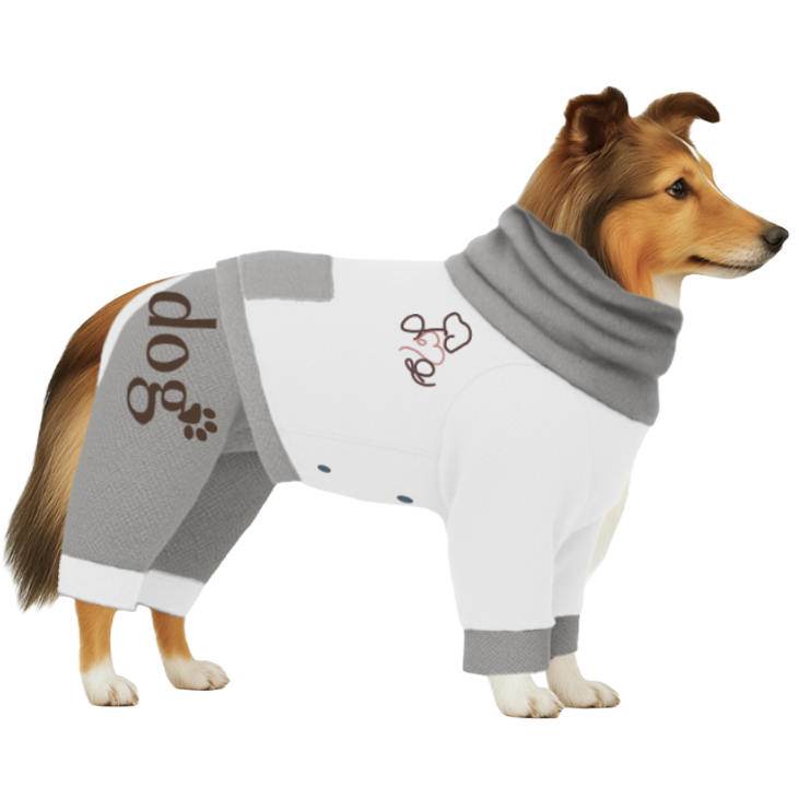 【ハイネックタイプ】防蚊生地-ホワイト×グレー