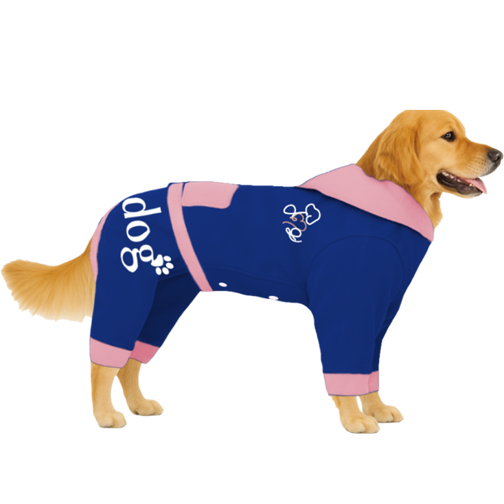 【フードタイプ】防汚生地-ブルー×ベビーピンク