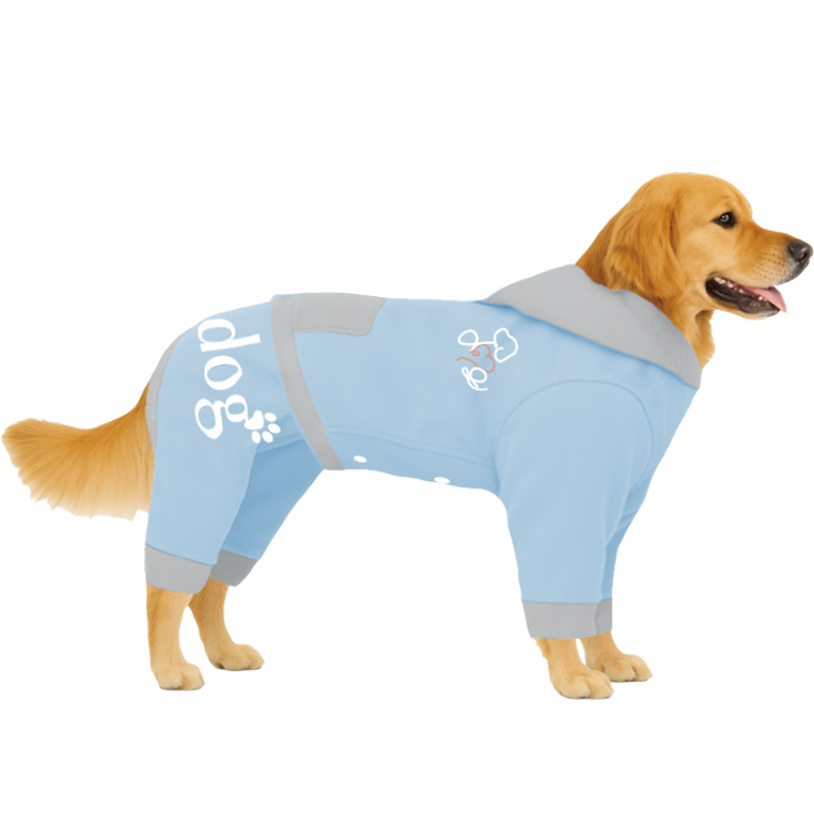 【フードタイプ】防汚生地-ベビーブルー×グレー