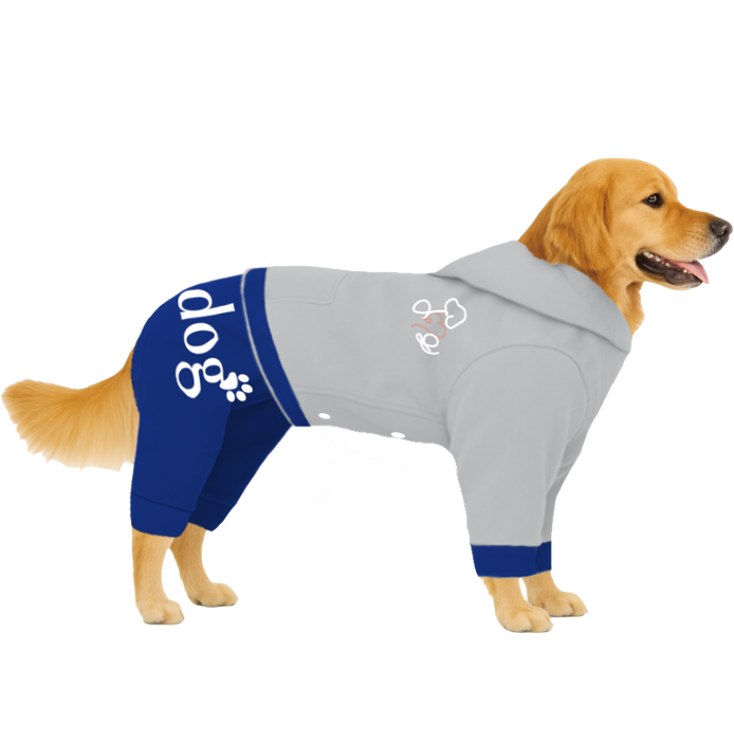 【フードタイプ】防汚生地-グレー×ブルー