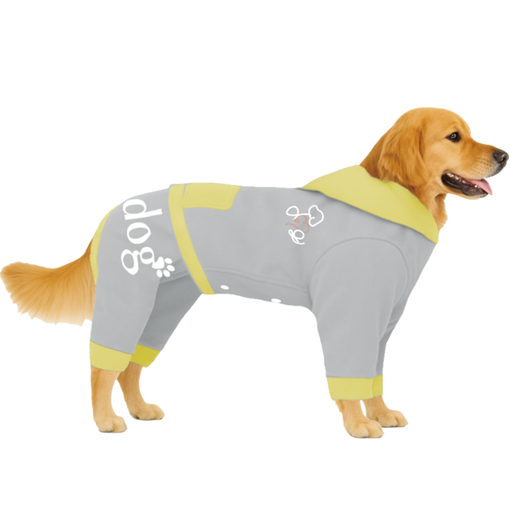 【フードタイプ】防汚生地-グレー×ライトイエロー