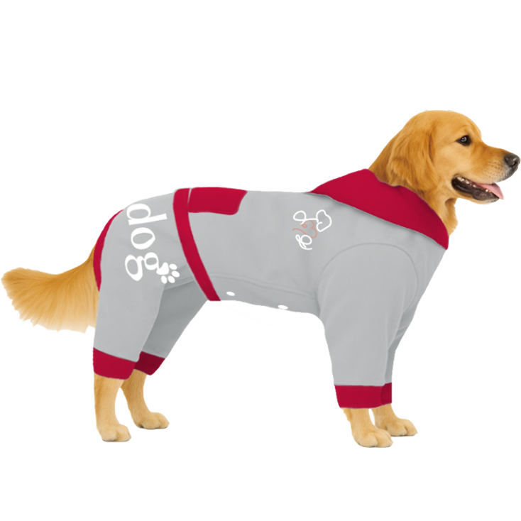 【フードタイプ】防汚生地-グレー×ピンク