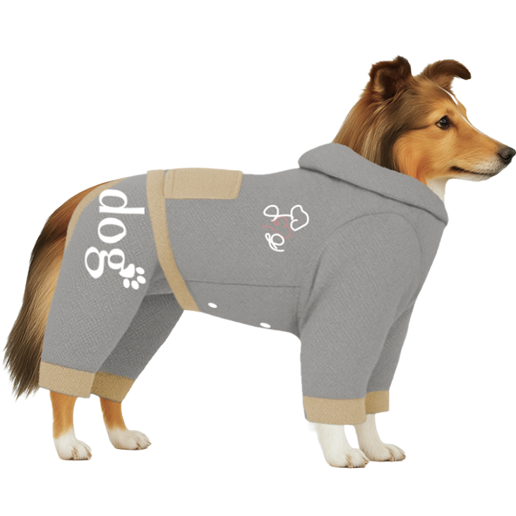 【フードタイプ】防蚊生地-グレー×ベージュ