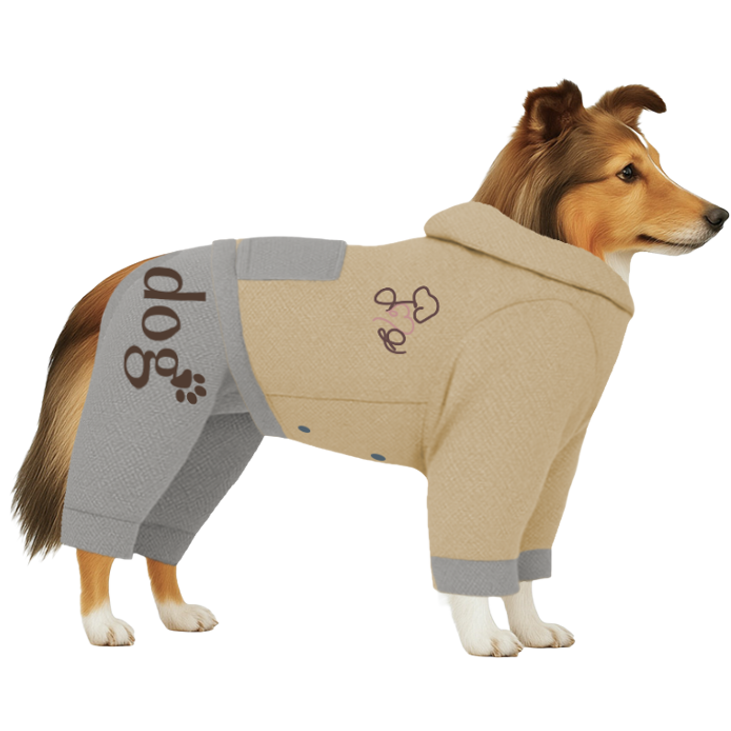 【フードタイプ】防蚊生地-ベージュ×グレー