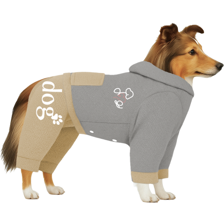 【フードタイプ】防蚊生地-グレー×ベージュ