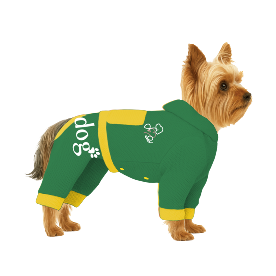 【フードタイプ】メッシュ生地(吸水速乾・遮熱・UV)-グリーン×イエロー