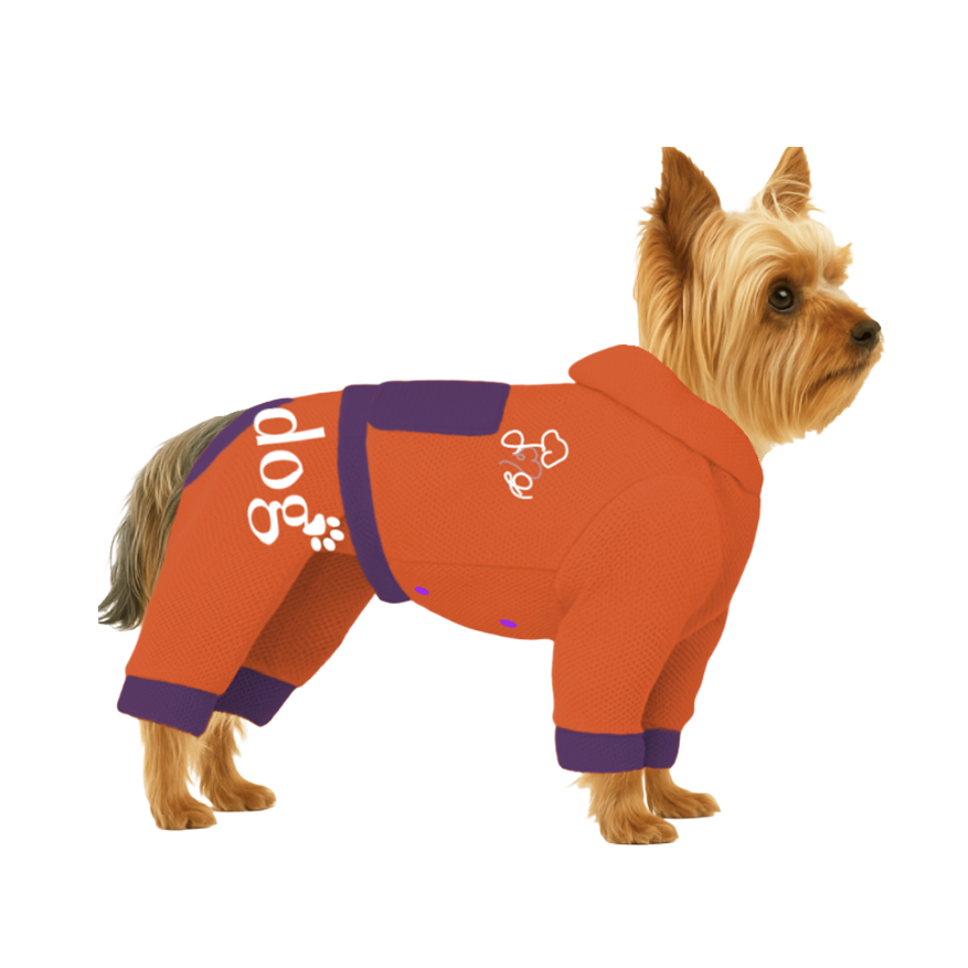 【フードタイプ】メッシュ生地(吸水速乾・遮熱・UV)-オレンジ×パープル