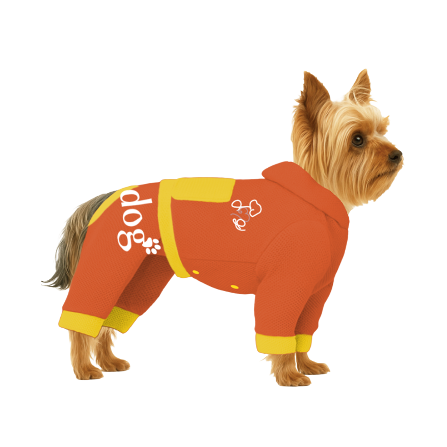 【フードタイプ】メッシュ生地(吸水速乾・遮熱・UV)-オレンジ×イエロー