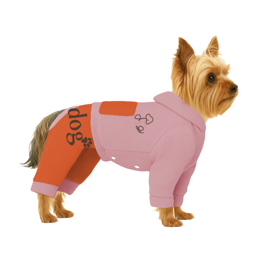 【フードタイプ】メッシュ生地(吸水速乾・遮熱・UV)-オレンジ×パステルピンク