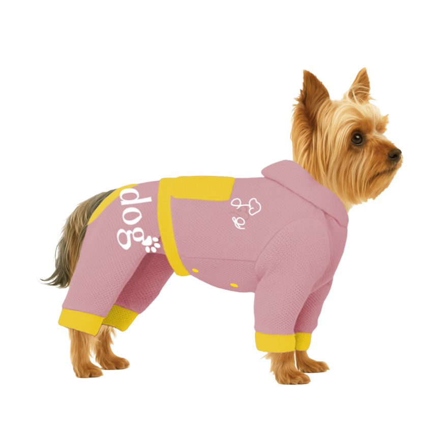 【フードタイプ】メッシュ生地(吸水速乾・遮熱・UV)-パステルピンク×イエロー