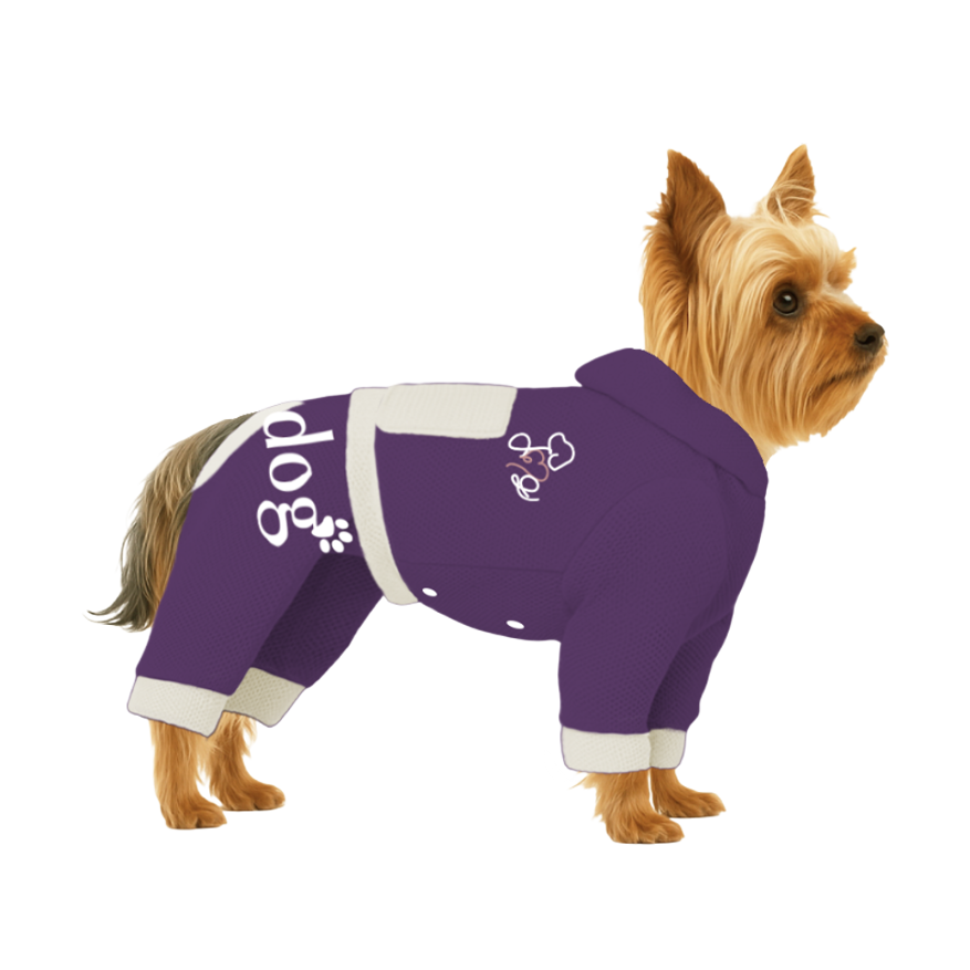 【フードタイプ】メッシュ生地(吸水速乾・遮熱・UV)-パープル×オフホワイト