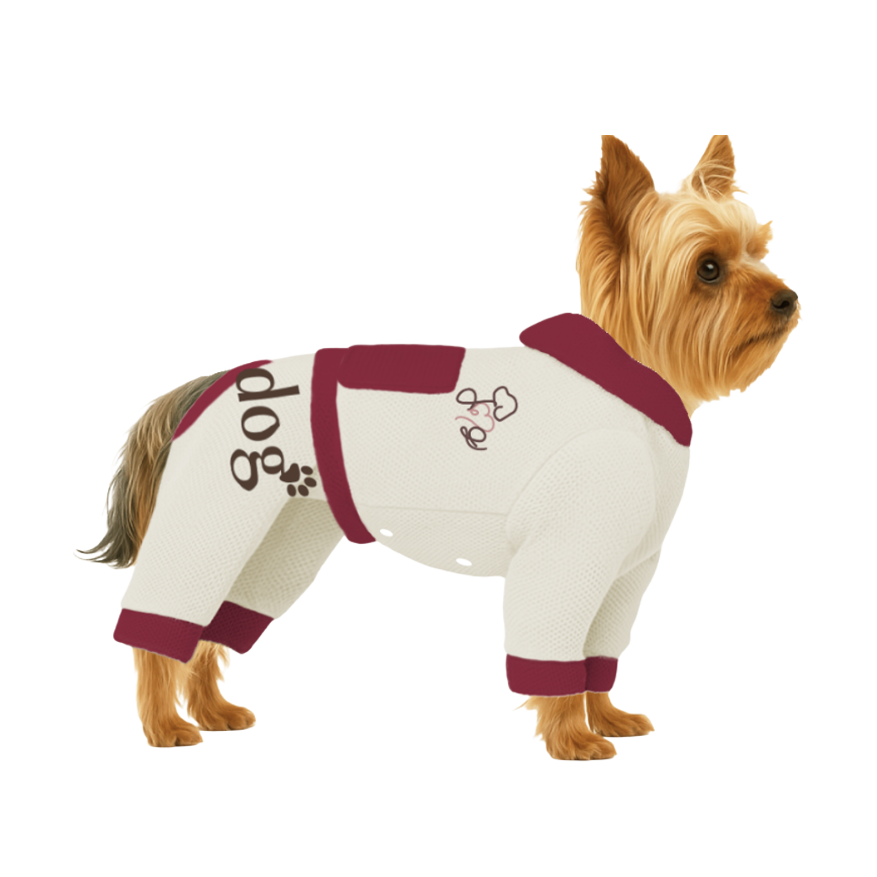 【フードタイプ】メッシュ生地(吸水速乾・遮熱・UV)-オフホワイト×レッド