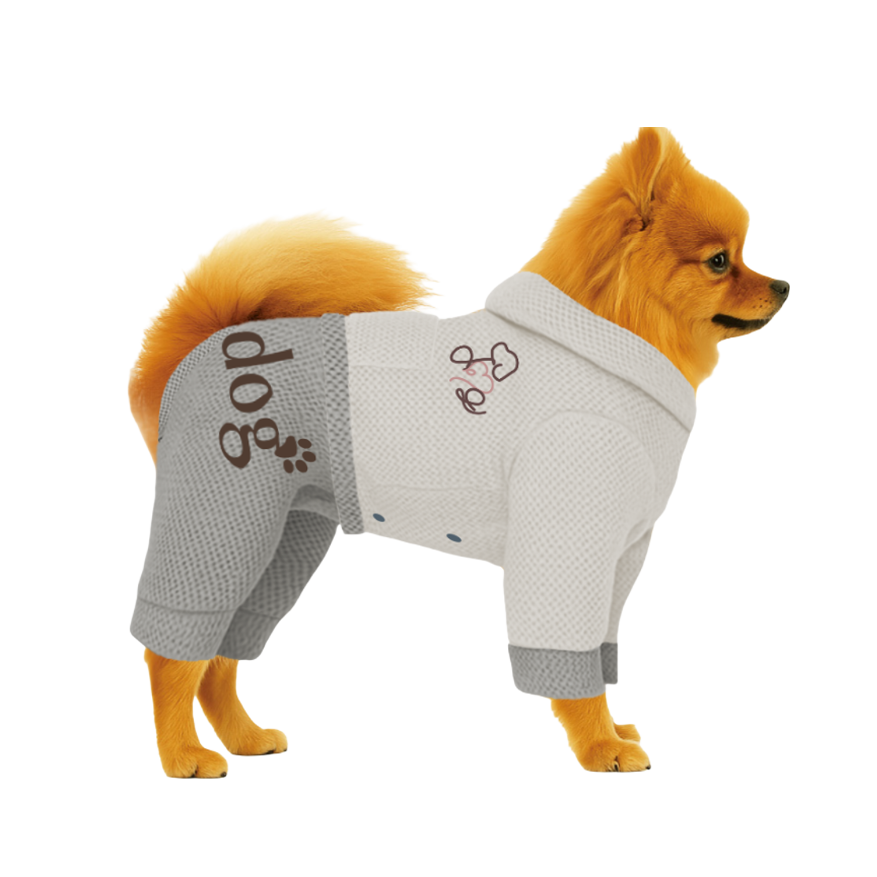 【フードタイプ】メッシュ生地-ライトグレー×グレー