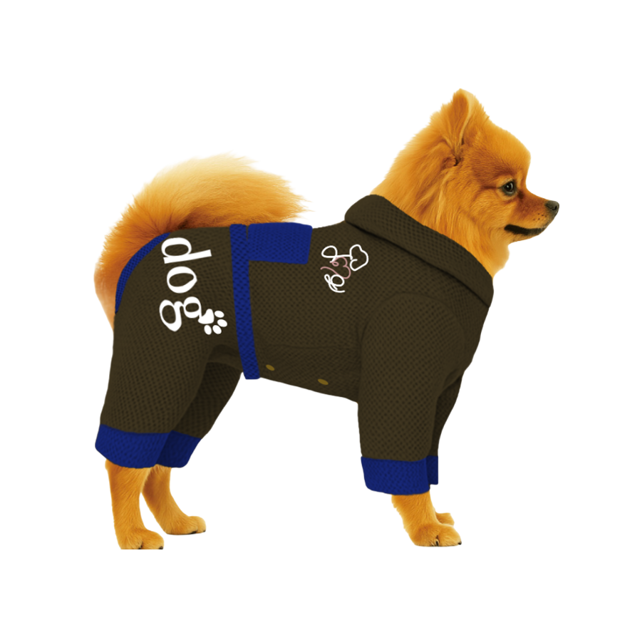 【フードタイプ】メッシュ生地-カーキ×ブルー