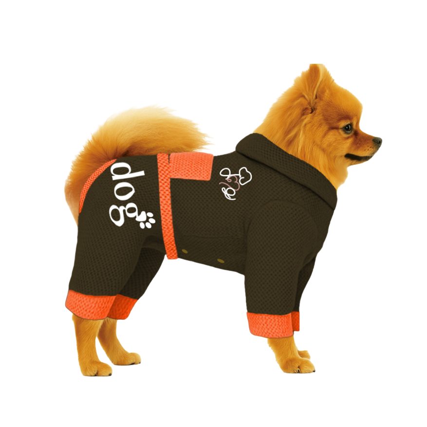 【フードタイプ】メッシュ生地-カーキ×蛍光オレンジ