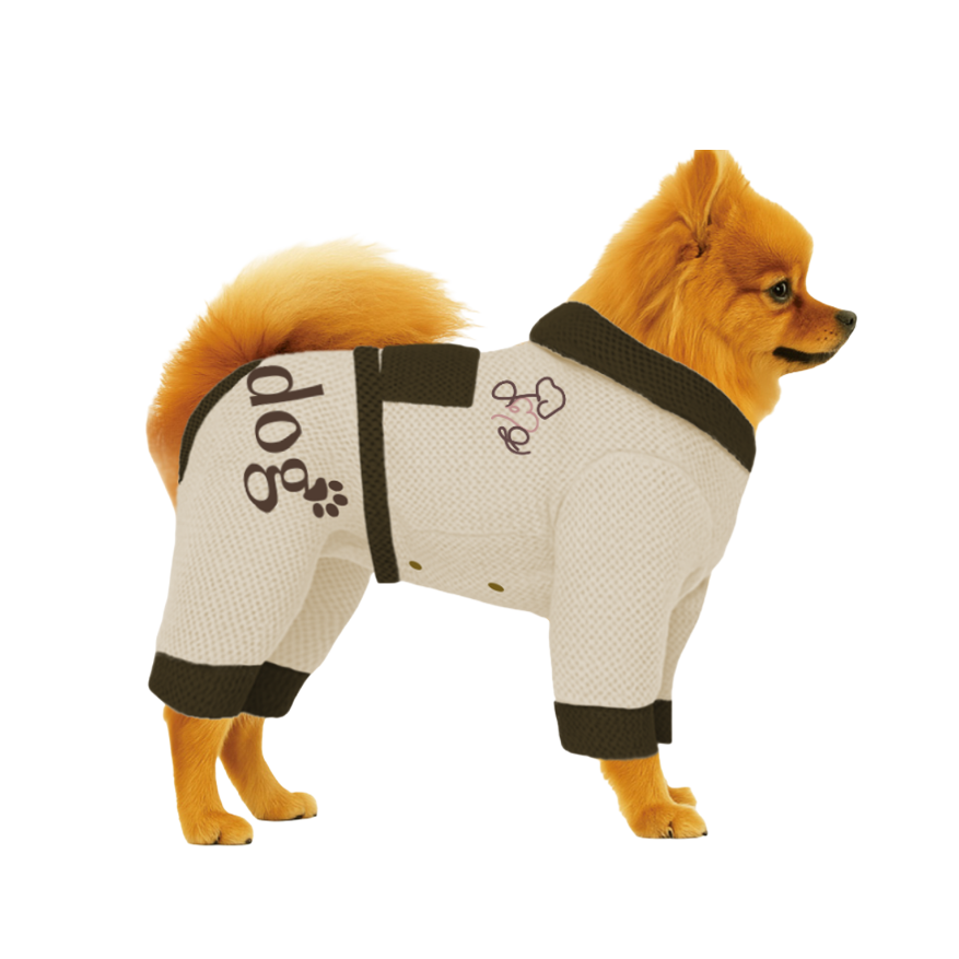 【フードタイプ】メッシュ生地-ベージュ×カーキ