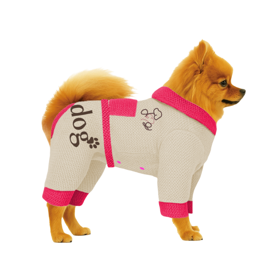 【フードタイプ】メッシュ生地-ベージュ×蛍光ピンク