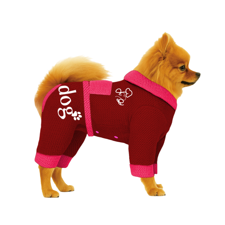 【フードタイプ】メッシュ生地-レッド×蛍光ピンク