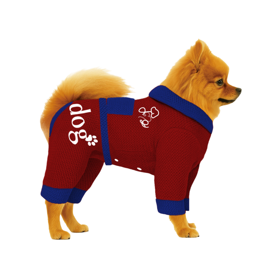 【フードタイプ】メッシュ生地-レッド×ブルー