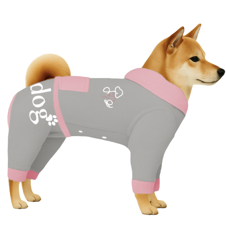 【フードタイプ】遮熱生地-グレー×パステルピンク