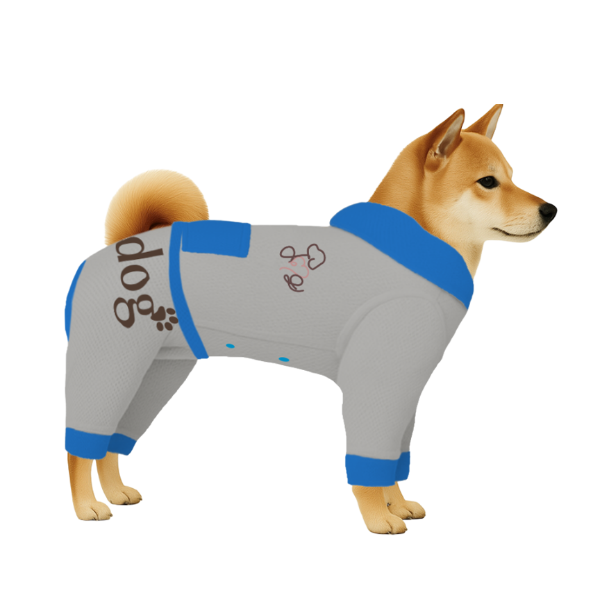 【フードタイプ】遮熱生地-グレー×ブルー