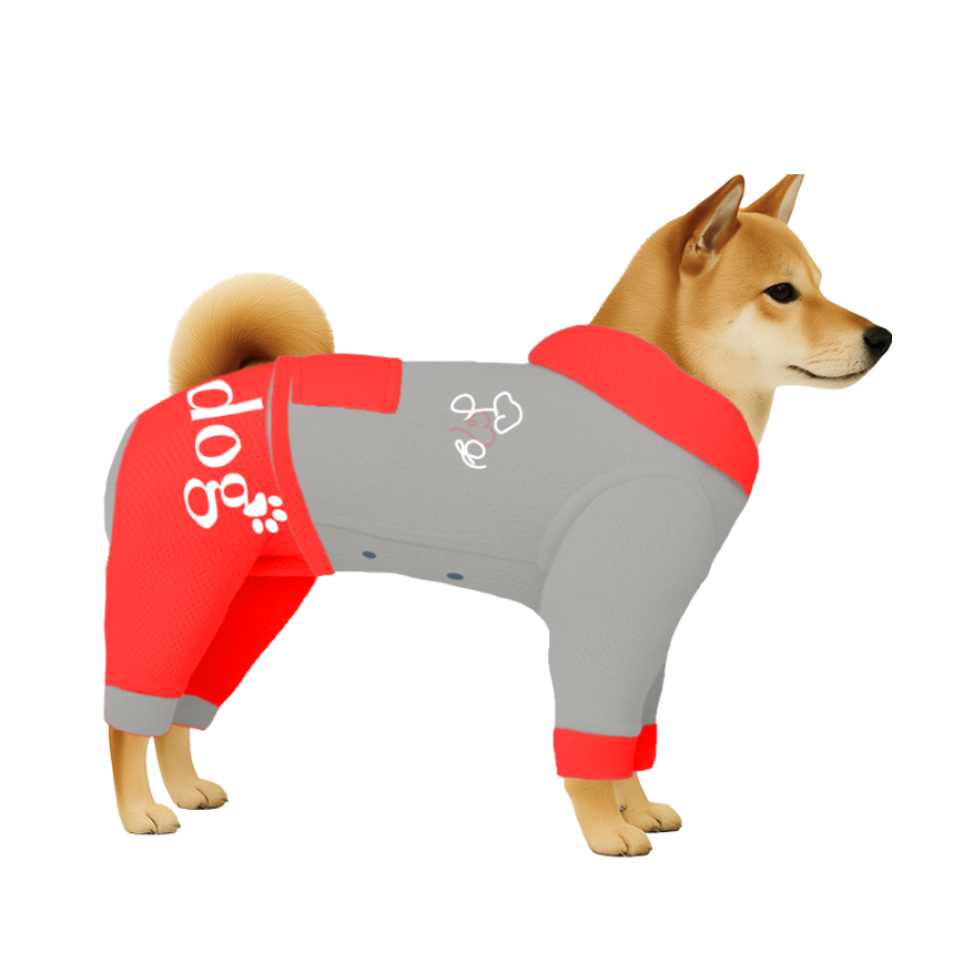 【フードタイプ】遮熱生地-グレー×蛍光オレンジ