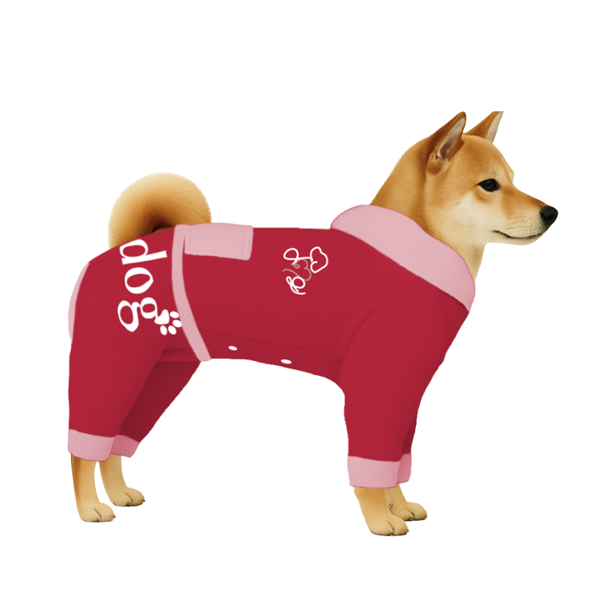 【フードタイプ】遮熱生地-レッド×パステルピンク