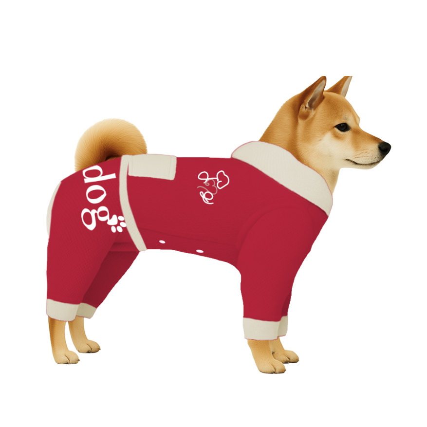 【フードタイプ】遮熱生地-レッド×オフホワイト