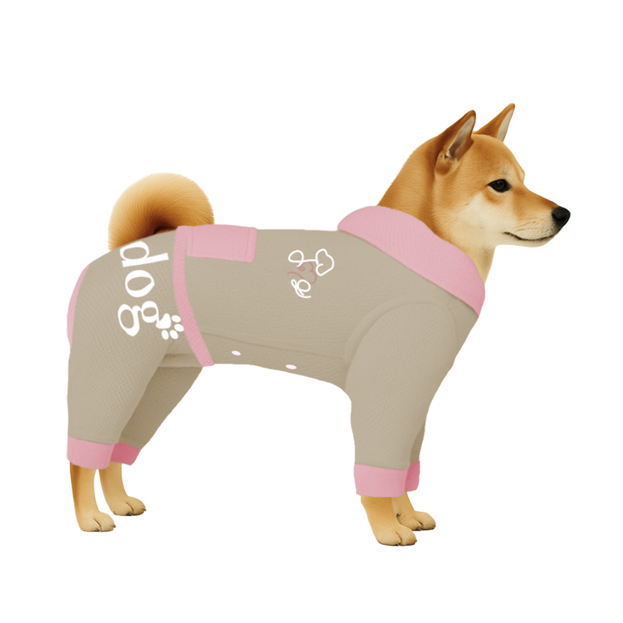 【フードタイプ】遮熱生地-ベージュ×パステルピンク